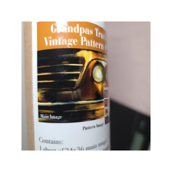 NEW Large Decoupage Paper Grandpa's Truck Vintage Man Cave RETIRED - Picture 3 of 5